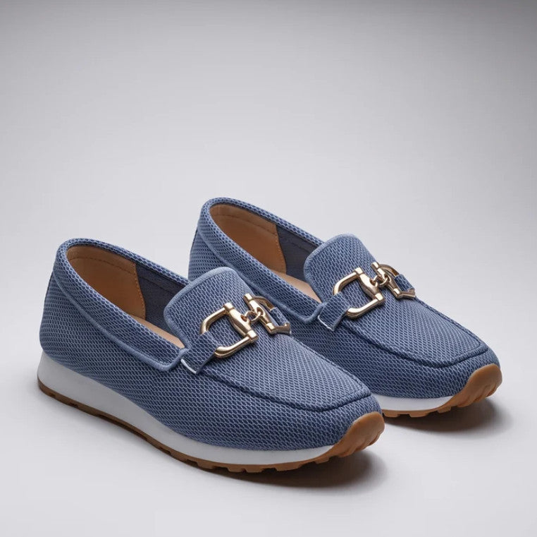 Annette Loafers in blue, three-quarter view