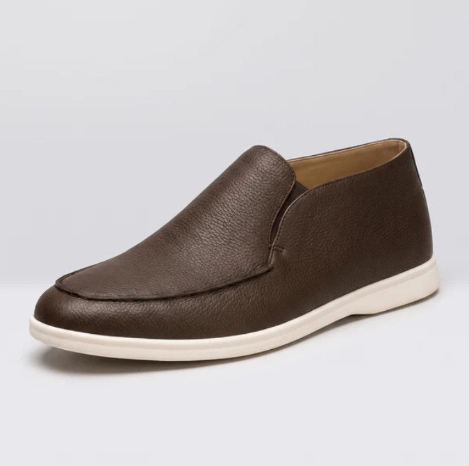 Aurex Loafers in brown, three-quarter view