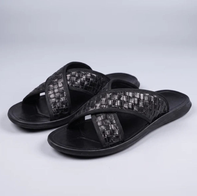 Briony Sandals in black, three-quarter view
