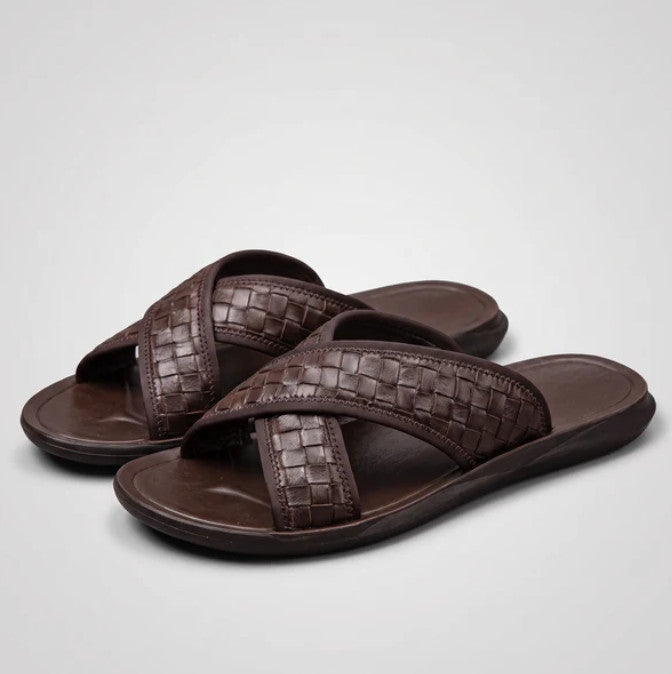 Briony Sandals in brown, three-quarter view