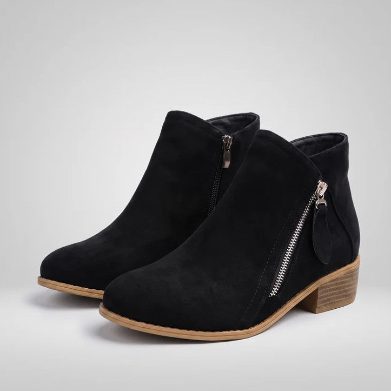 Calvera Ankle Boots in black, three-quarter view