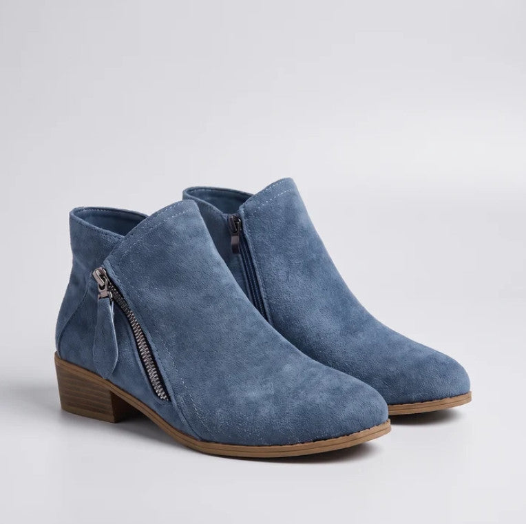 Calvera Ankle Boots in blue, three-quarter view