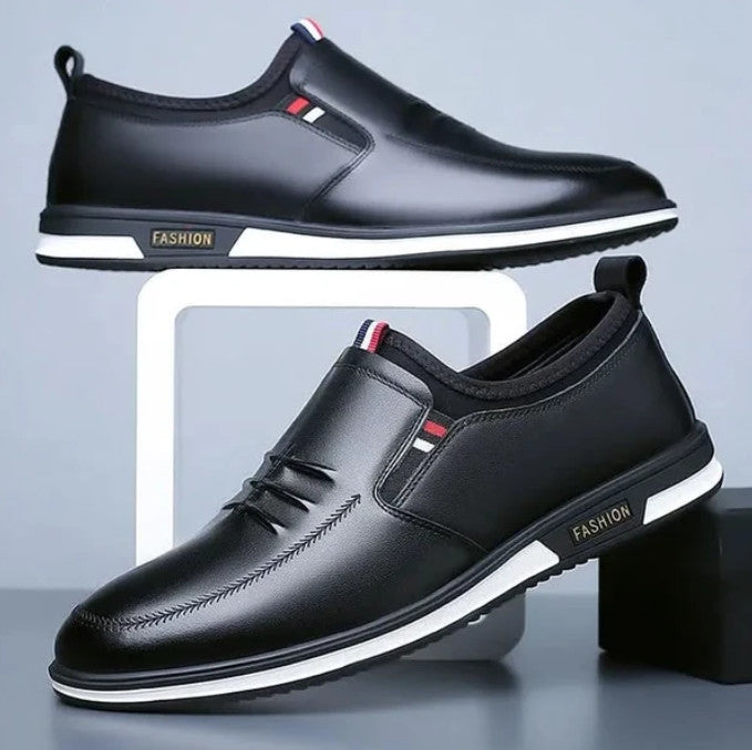 Liam Slip-On Sneakers in black, pair, side and top view