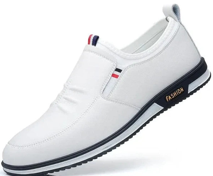 Liam Slip-On Sneakers in white, three-quarter view