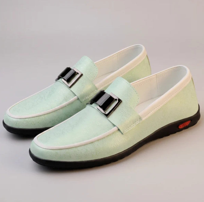 Midhurst Buckle Slip-Ons in mint, three-quarter view