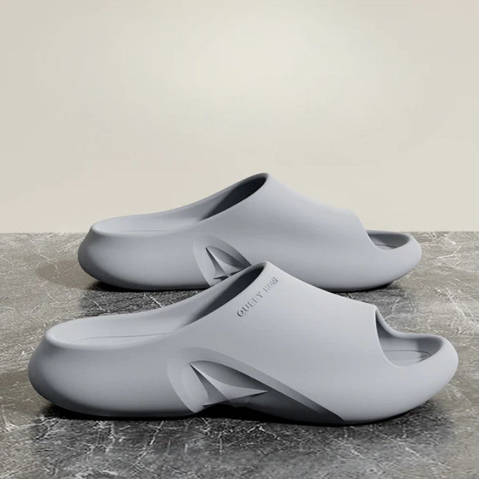 Niko Foam Slides in grey, side view