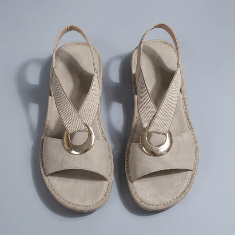 Rosmere Sandals in beige, top view